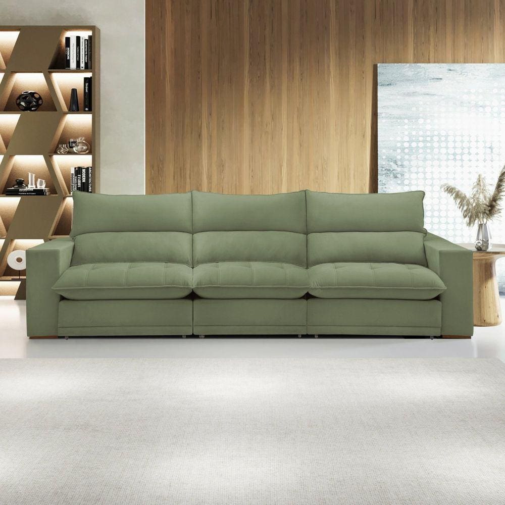 Sofá Retrátil e Reclinável Martinho 350cm Verde