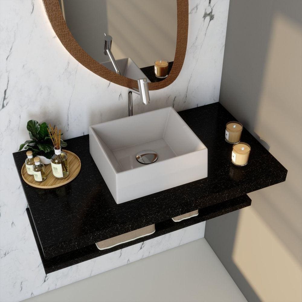 Kit Cuba Rt30 Riviera com Torneira Link 1062 e Válvula Click com Sifão e Flexível Cinza
