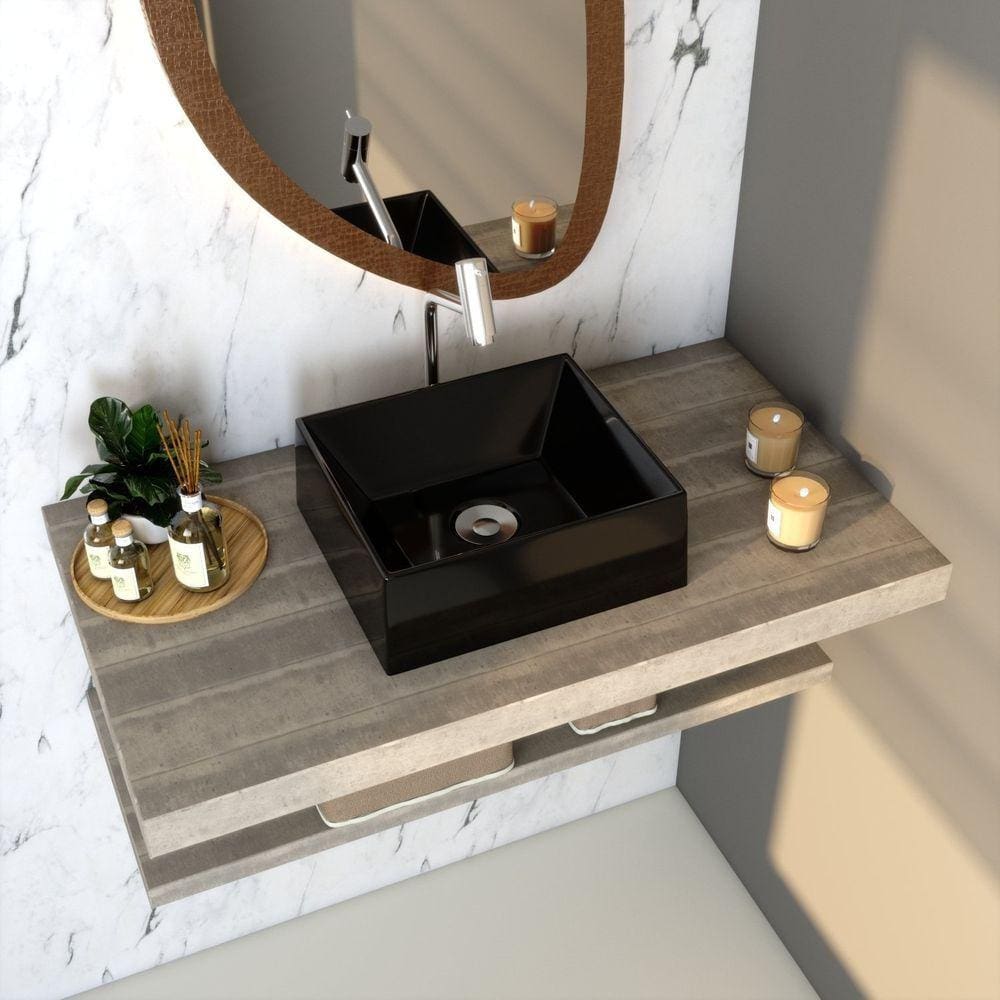 Kit Cuba Rt30 Riviera com Válvula Botal e Sifão com Flexível Preto