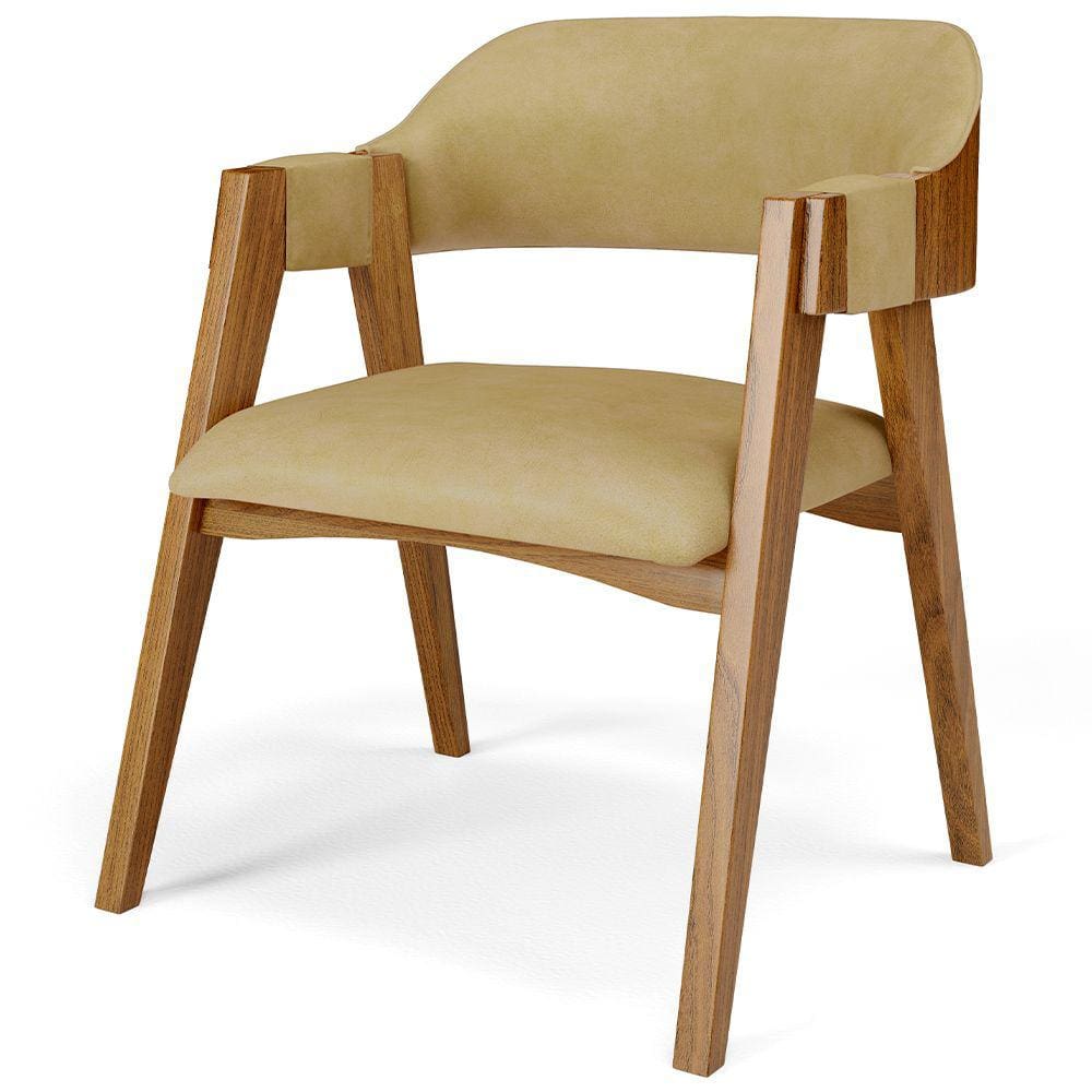 Cadeira Para Sala De Jantar E Estar Living Estofada Suran L02 Couríssimo F  - Lyam