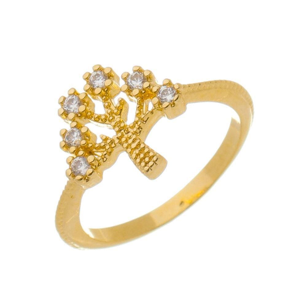 Anel Falange Árvore da Vida Folheado a Ouro 18K