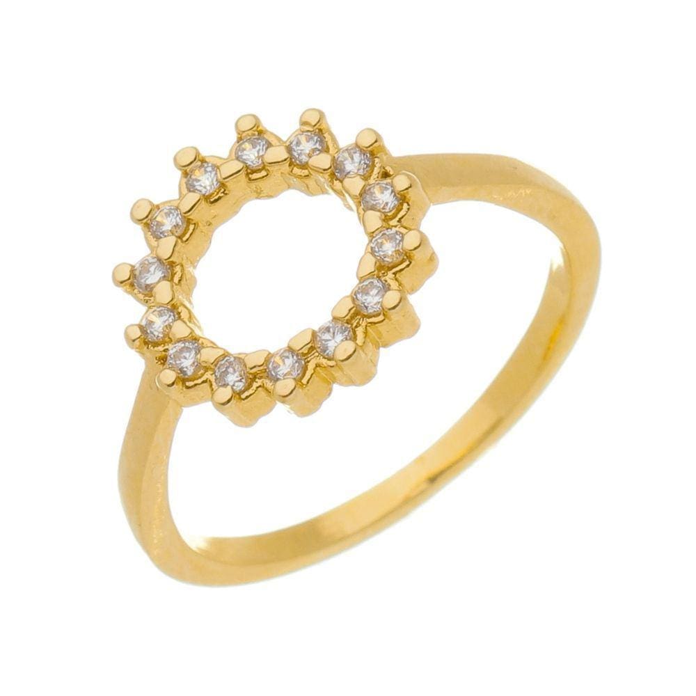 Anel Falange Redondo Folheado em Ouro 18k