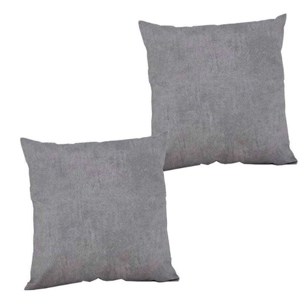 2 Almofadas Cheias Sofa Sala Impermeável Decorativa Antimofo Lisato Grafite