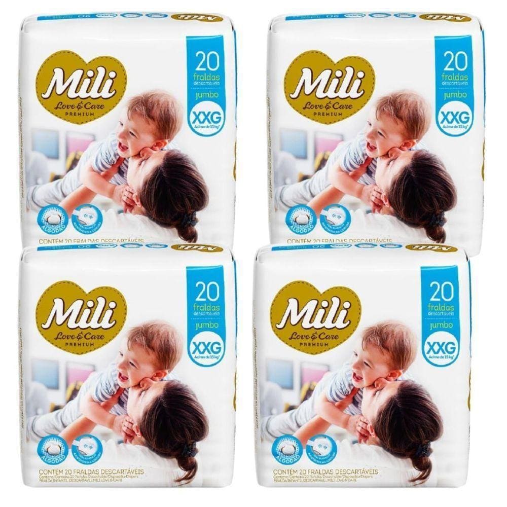 Fralda Descartável Mili Love & Care 4 Pacotes C-20 Tam:xxg