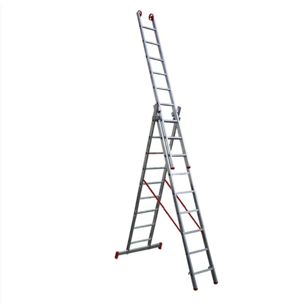 Escada Extensiva Tripla Aluminio 9X3 Degraus Botafogo