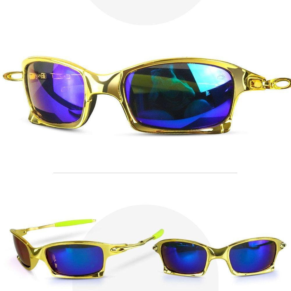 oculos sol dourado verão metal lupa proteção uv praia gold qualidade premium casual