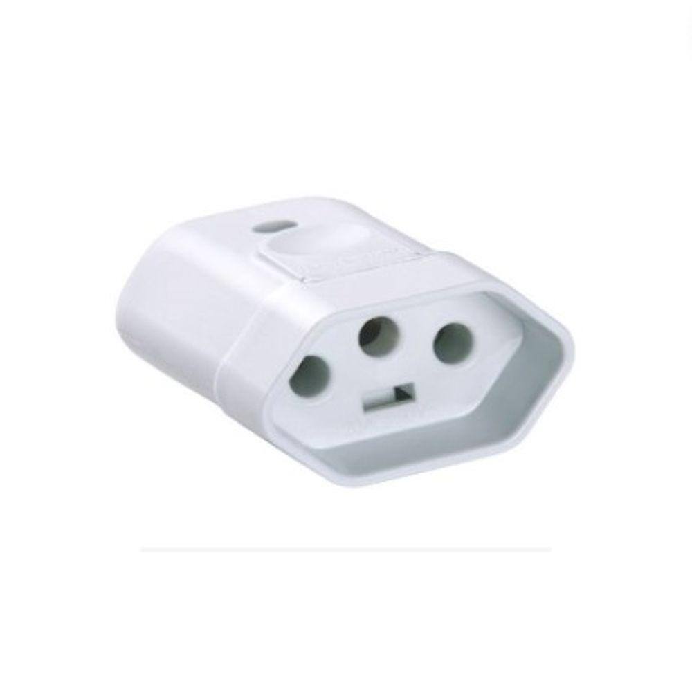 Plugue Femea 2P+T 20A/250V Branco Tramontina