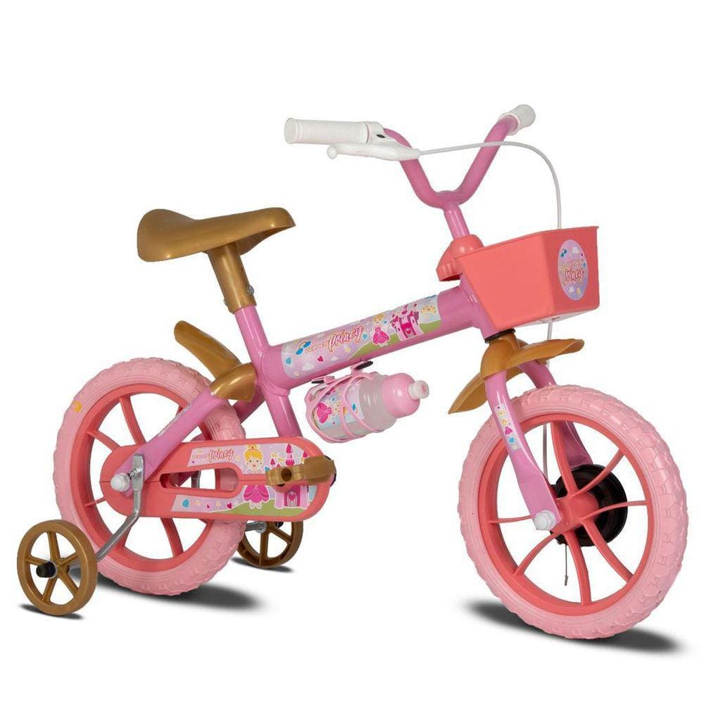 Bicicleta Infantil Princy Aro 12 Rosa E Dourado - Verden
