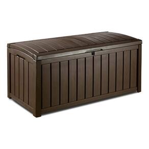 Baú Para Jardim 130 Litros 122x54x58 Cm Resina - Marrom