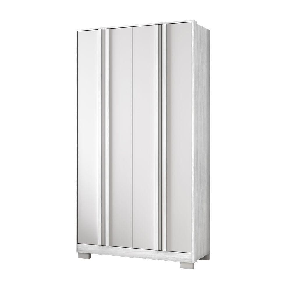 Guarda Roupa Solteiro Ayla 4 Portas 2 Gavetas I01 Branco Clique Chique
