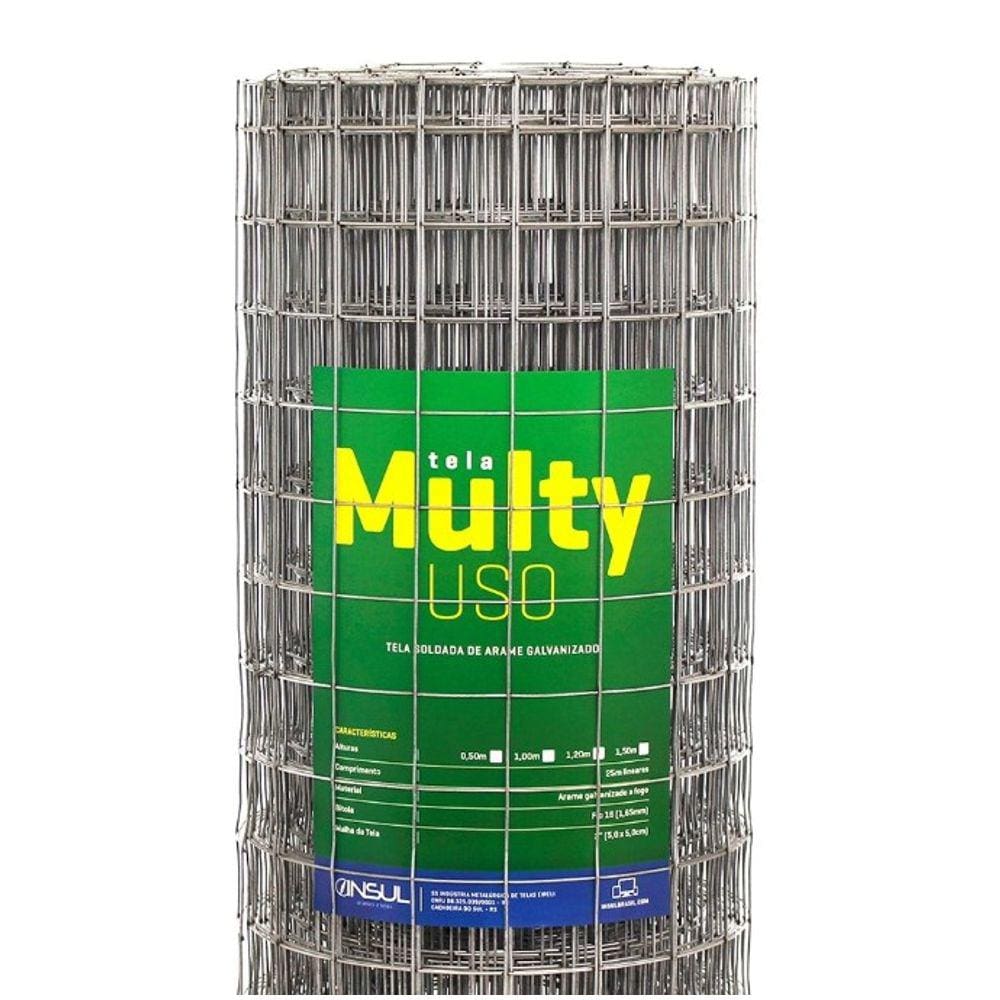 Tela Soldada Multy Uso 1,00M (Fio 1,65Mm Malha 5X10cm)