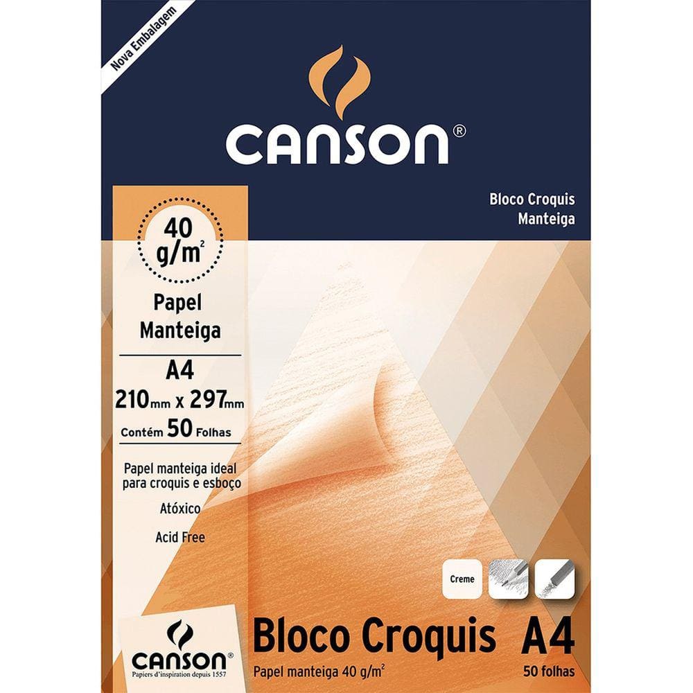 Bloco Croquis Papel Manteiga 40g Canson