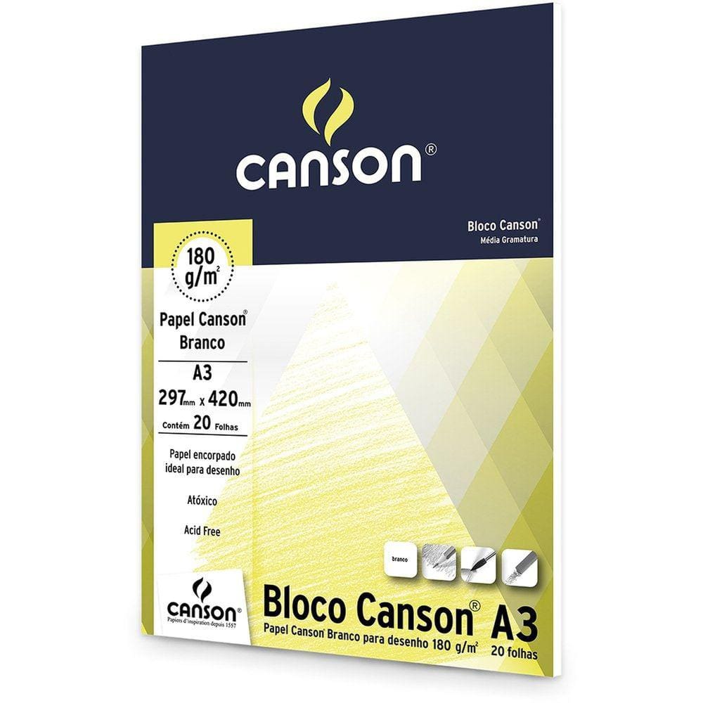 Bloco Desenho Branco 180g Canson