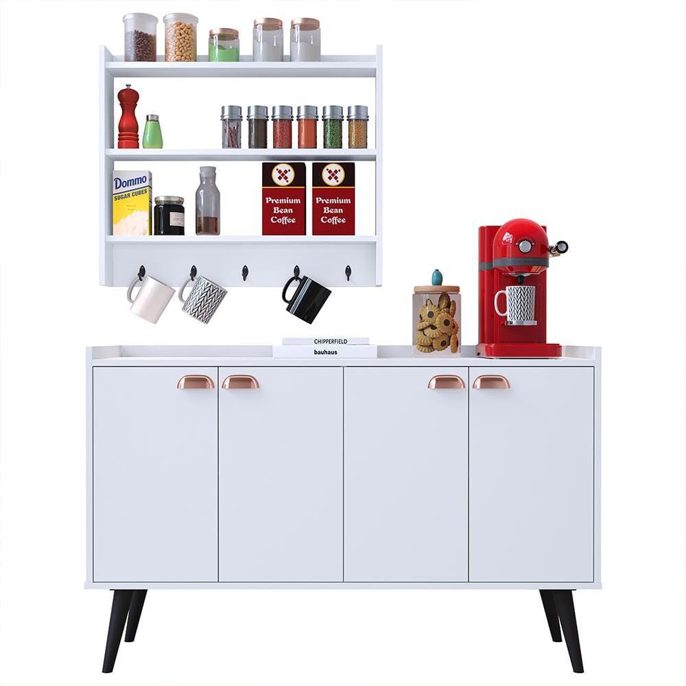 Kit Casa Completa Aparador Buffet Cantinho Café Armário Parede Amélia Prateleira Organizadora Decoração Sala Jantar Cozinha - RPM Móveis