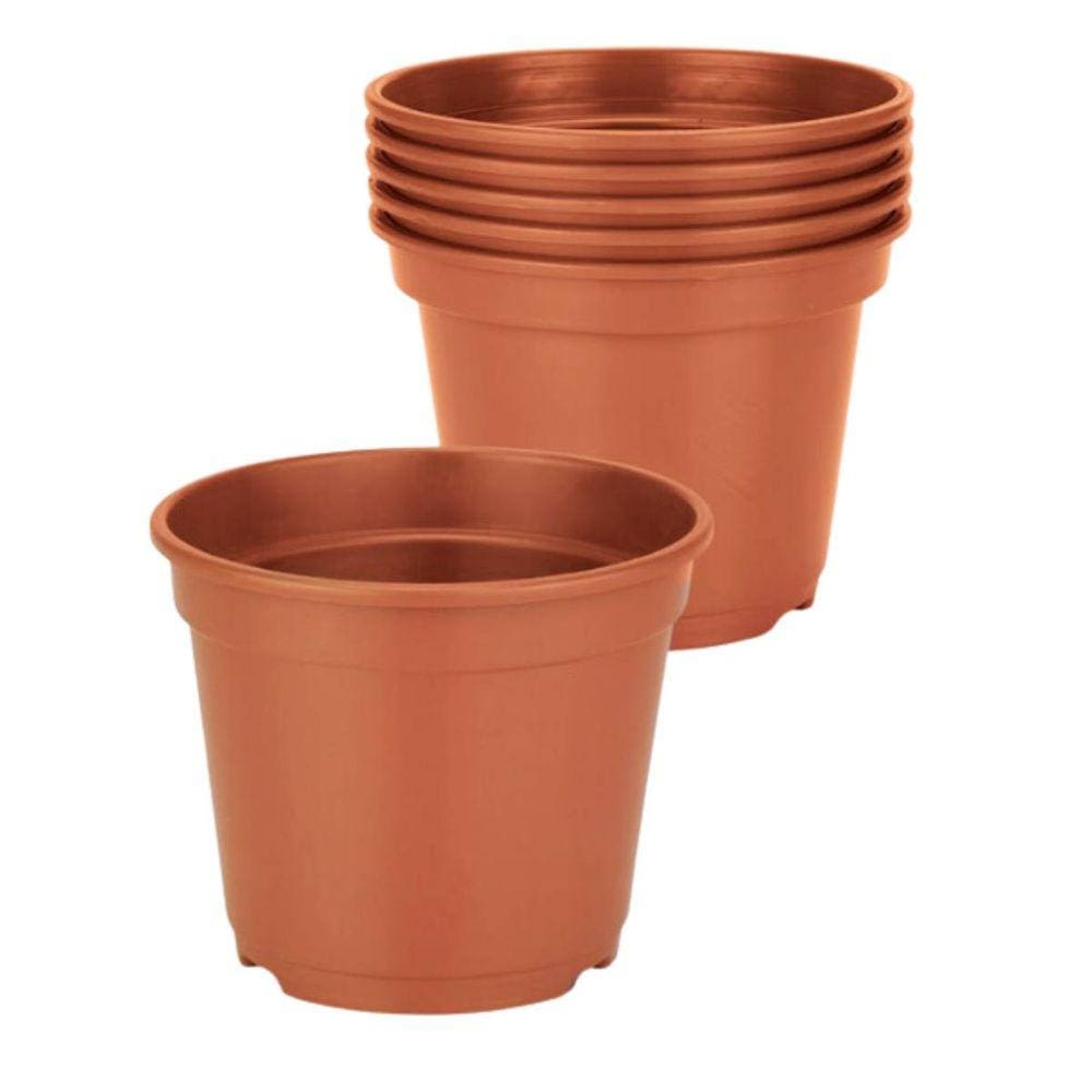 KIT C/6 Vasos Plantio P14,5 (1,1L) Cor Telha INJEPLASTEC