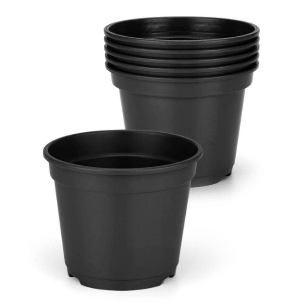 Kit C/6 Vasos Plantio P14,5 1,1L Preto Injeplastec