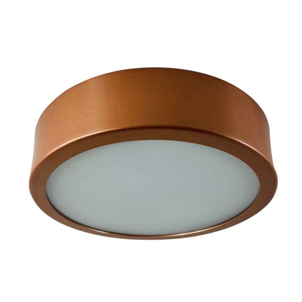 Luminaria Lustres Plafon sobrepor para duas lampadas redondo cobre rose