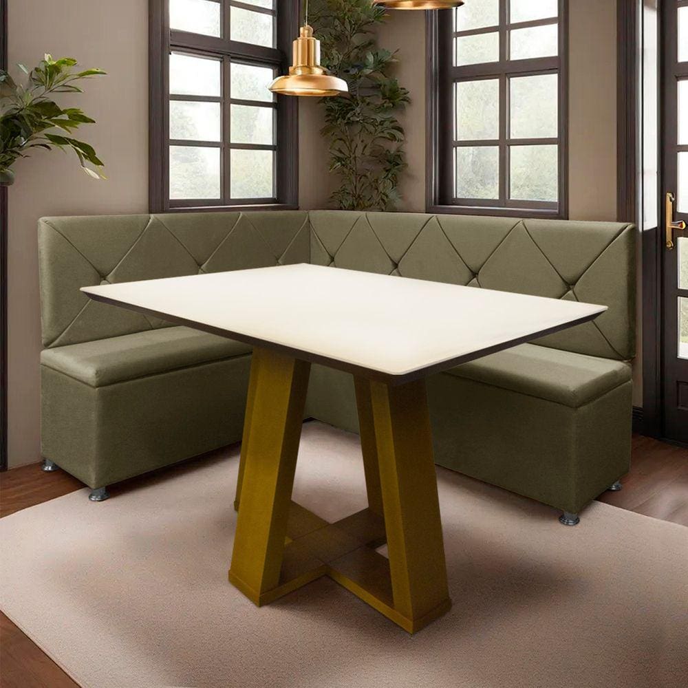 Canto Alemão 4 Lugares para Lanchonete 1,25x1,60m Marrom SOFA STORE