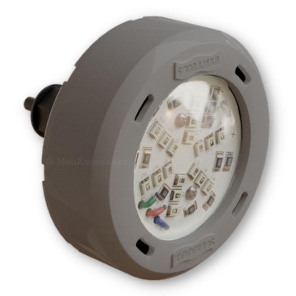 Led Eco 9W RGB Cabo de 1.50m Sodromar Luz Ampla Durabilidade e Eficiencia Para Piscina