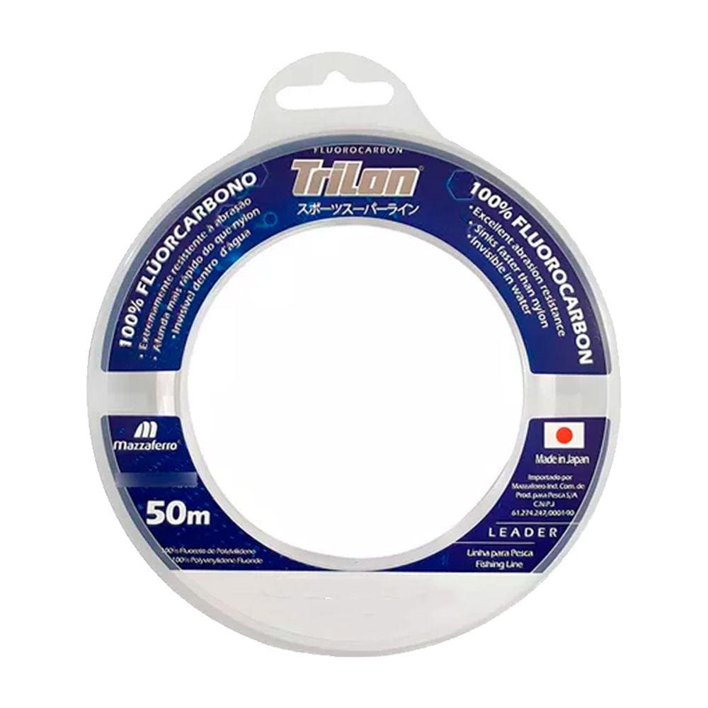 Linha Mazzaferro Trilon Leader 100% Fluorcarbono Nylon 0,40mm 30,9Lb 14Kg 50m