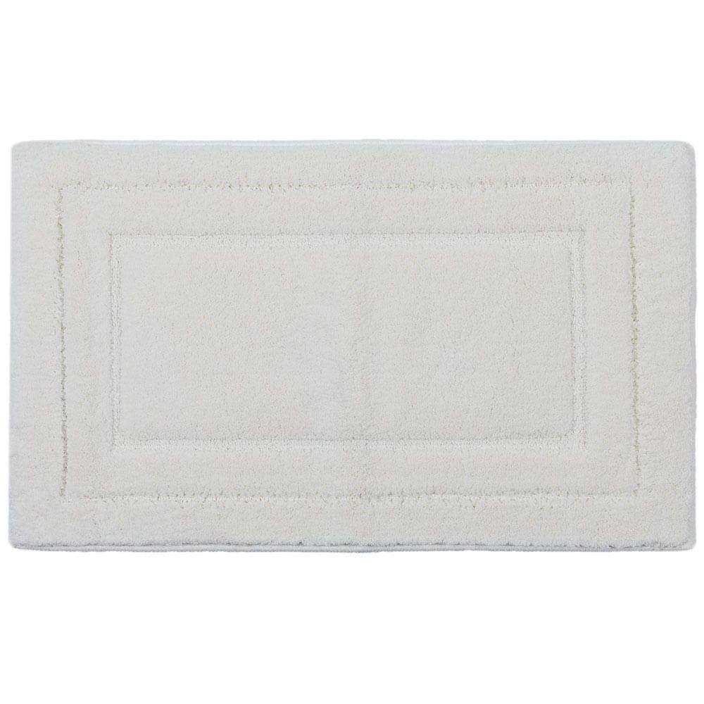Tapete de Banheiro Microfibra Base Látex Antiderrapante Vizapi Golden 50x80cm Branco