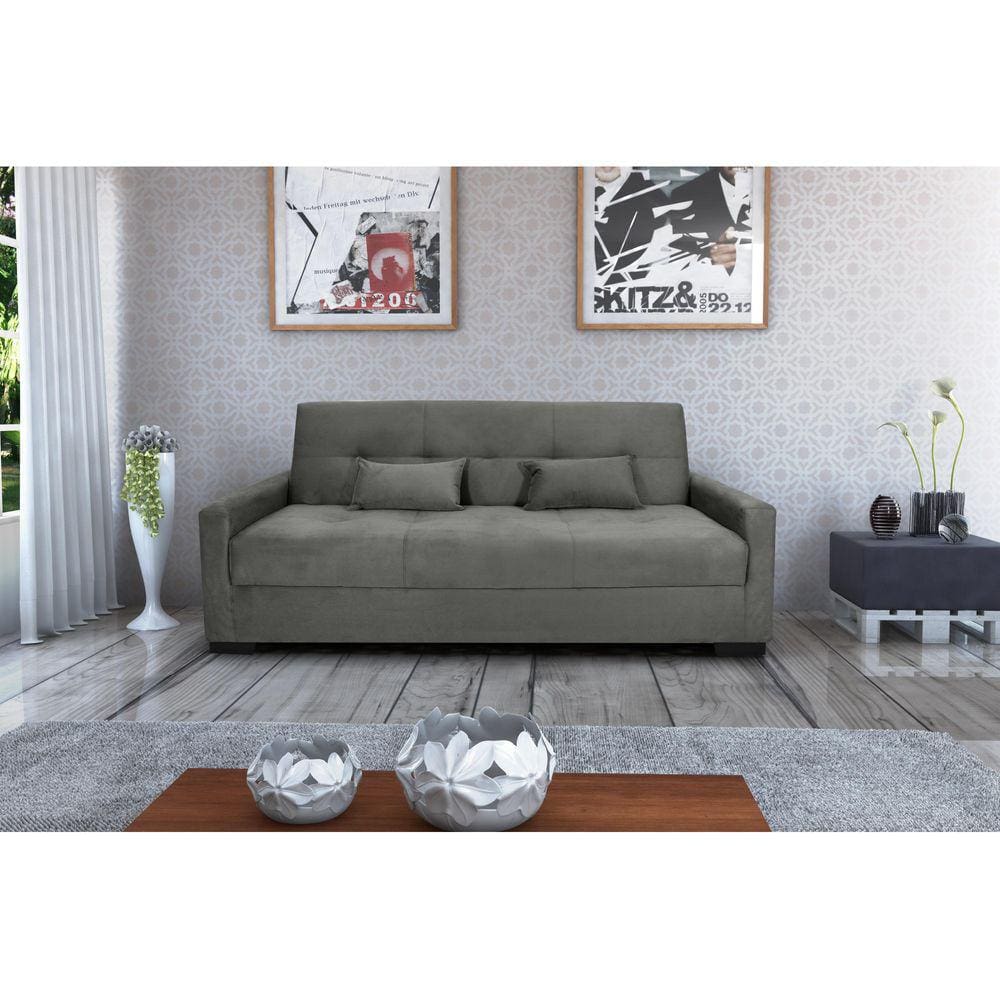 Sofá Cama Lavinia Suede Cinza B250 - Matrix