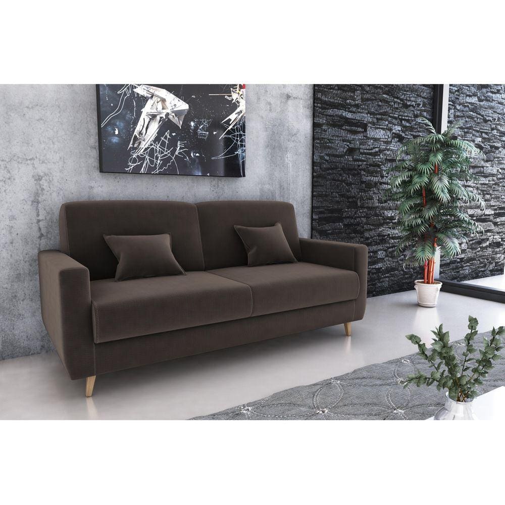 Sofá Cama Emilia Suede Marrom B256 - Matrix