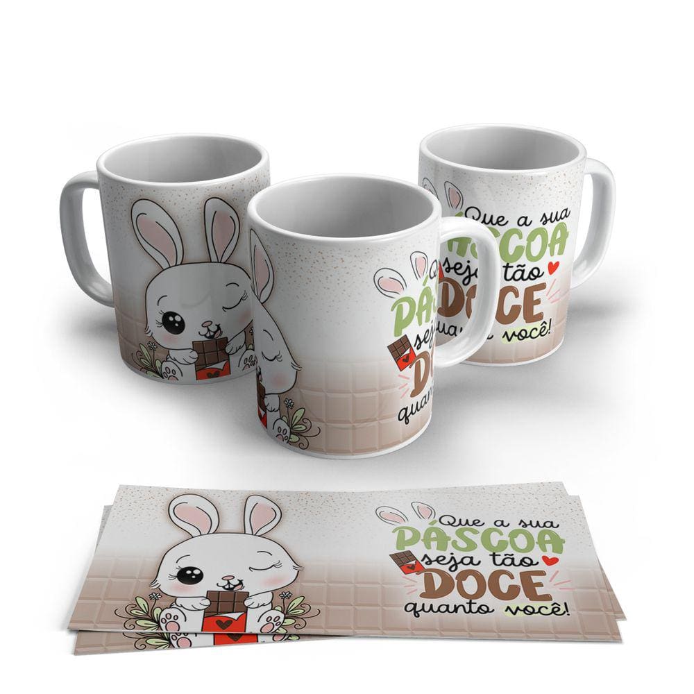 Caneca de Porcelana Pascoa modelo 23