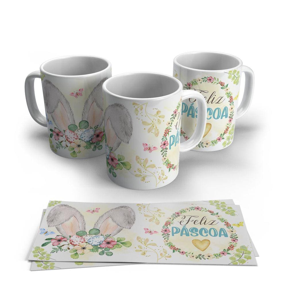 Caneca de Porcelana Pascoa modelo 44