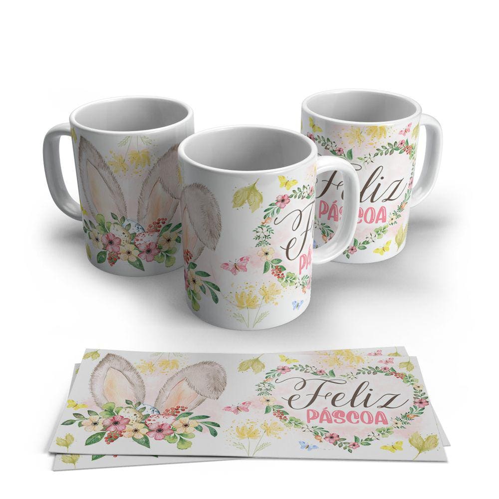 Caneca de Porcelana Pascoa modelo 43