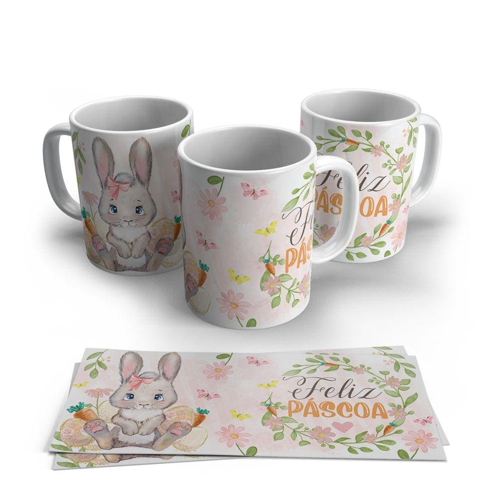 Caneca de Porcelana Pascoa modelo 46