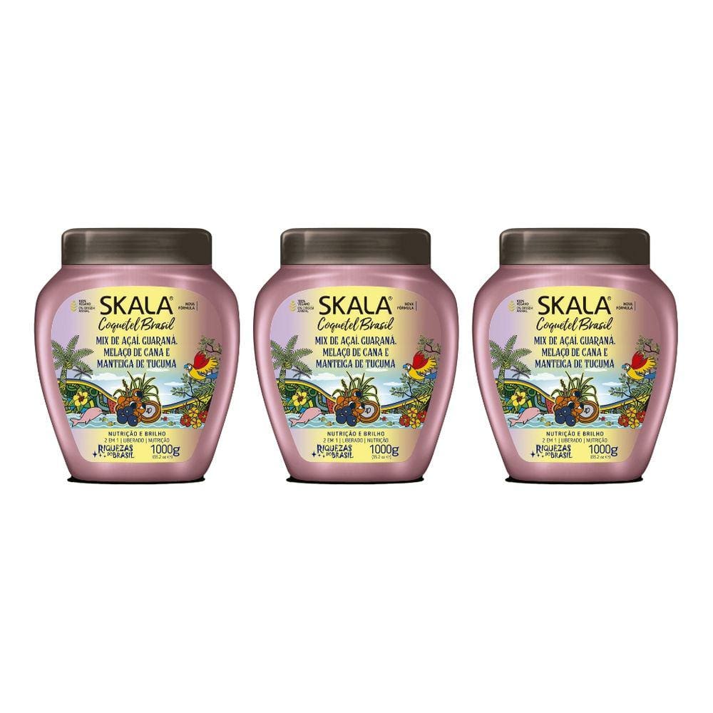 Creme Skala 1kg Coquetel Brasil-Kit C/3un