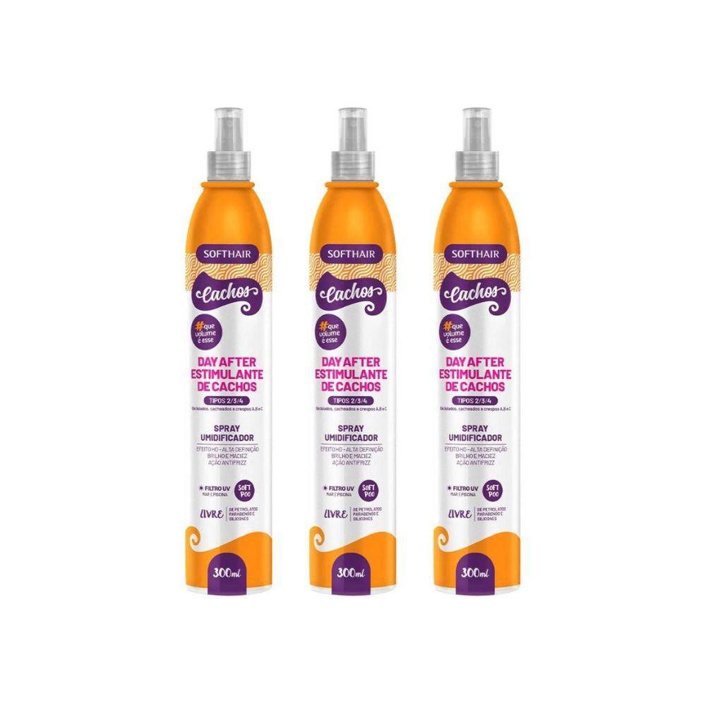 Spray Day After Soft Hair 300ml Estim. Cachos - Kit C/ 3un