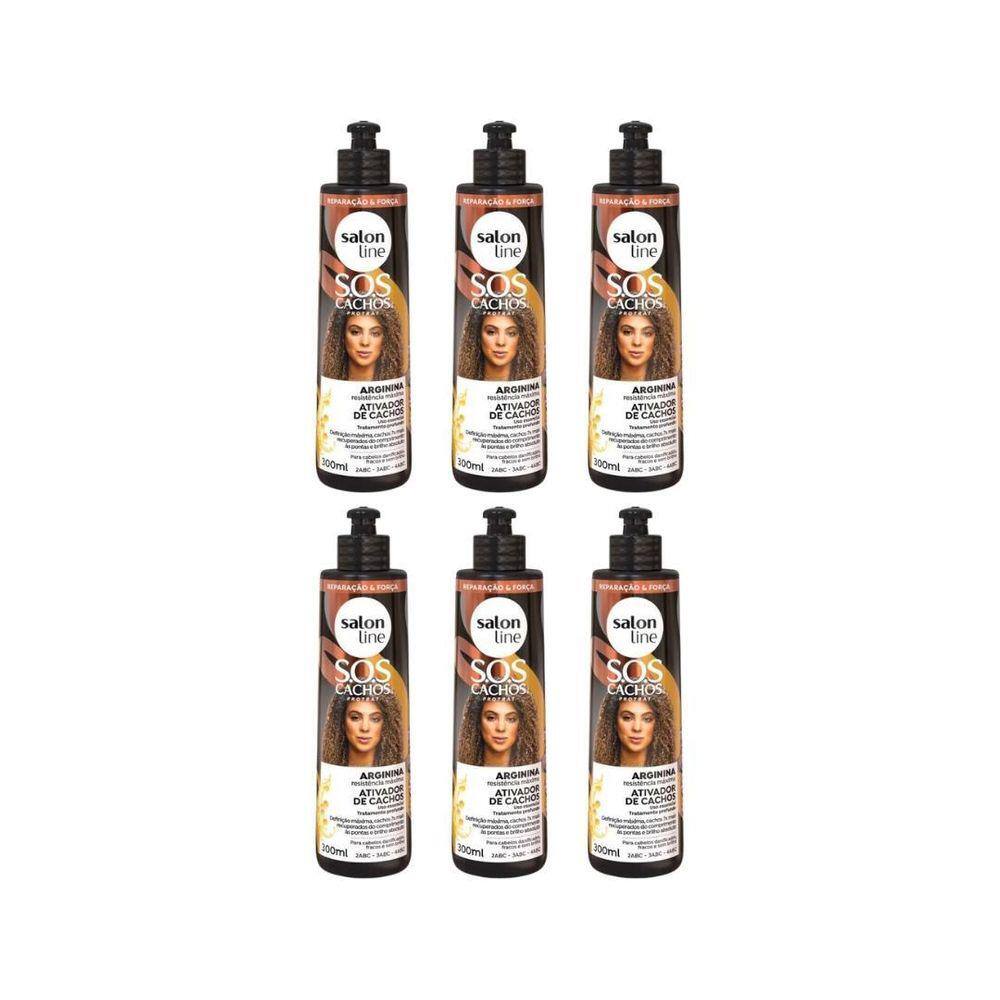 Ativador De Cachos Salon Line 300Ml Sos Arginina Reconst-6Un