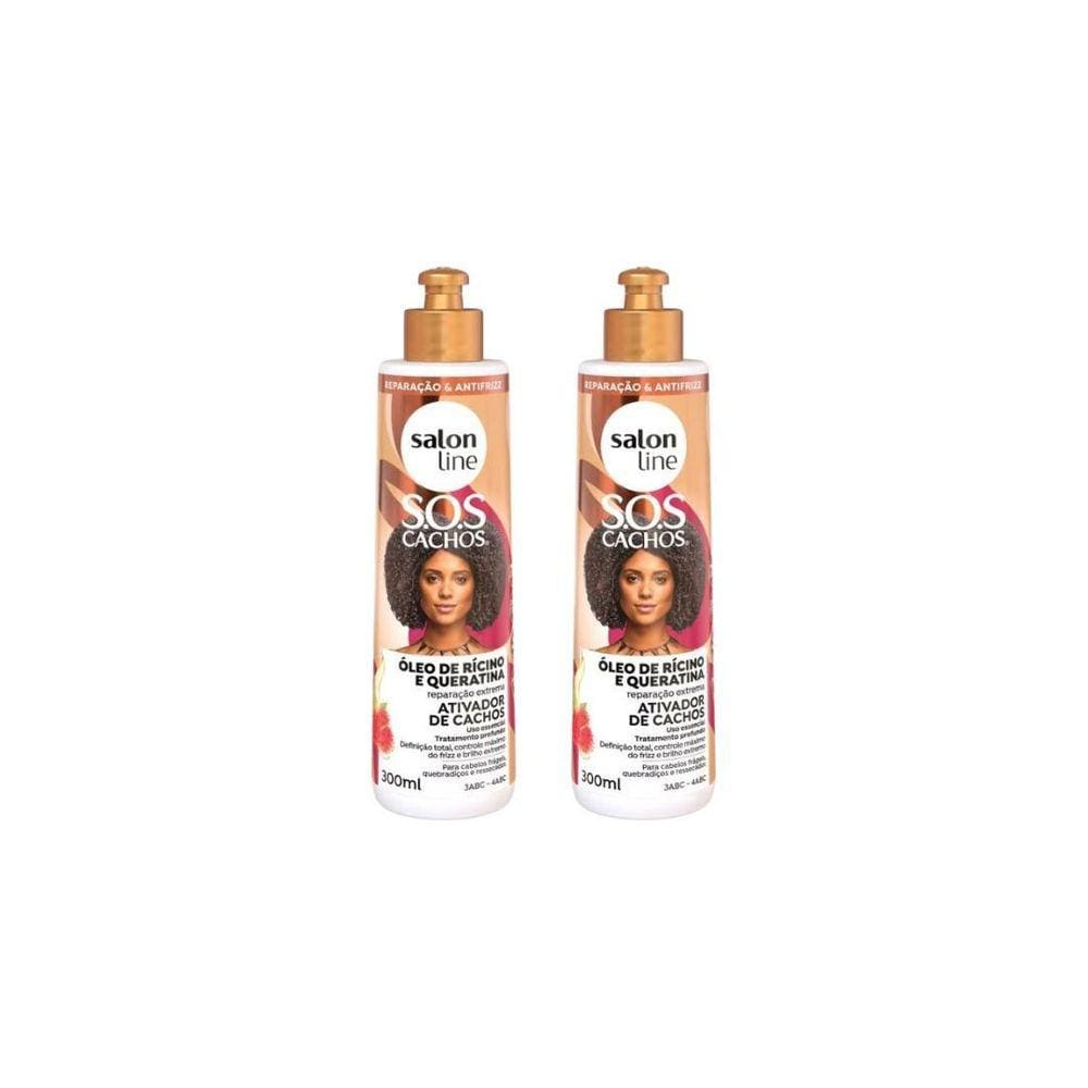 Ativador Cachos Salon Line 300Ml Sos Ricino E Queratina- 2Un