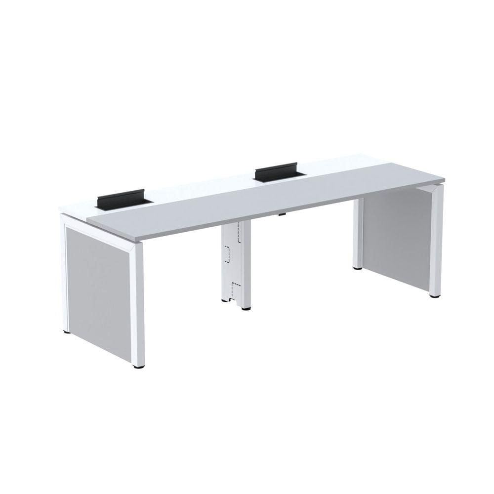Escrivaninha Corporativa para 2 Pessoas 110x79,2cm Pscpp110 Cinza/Branco