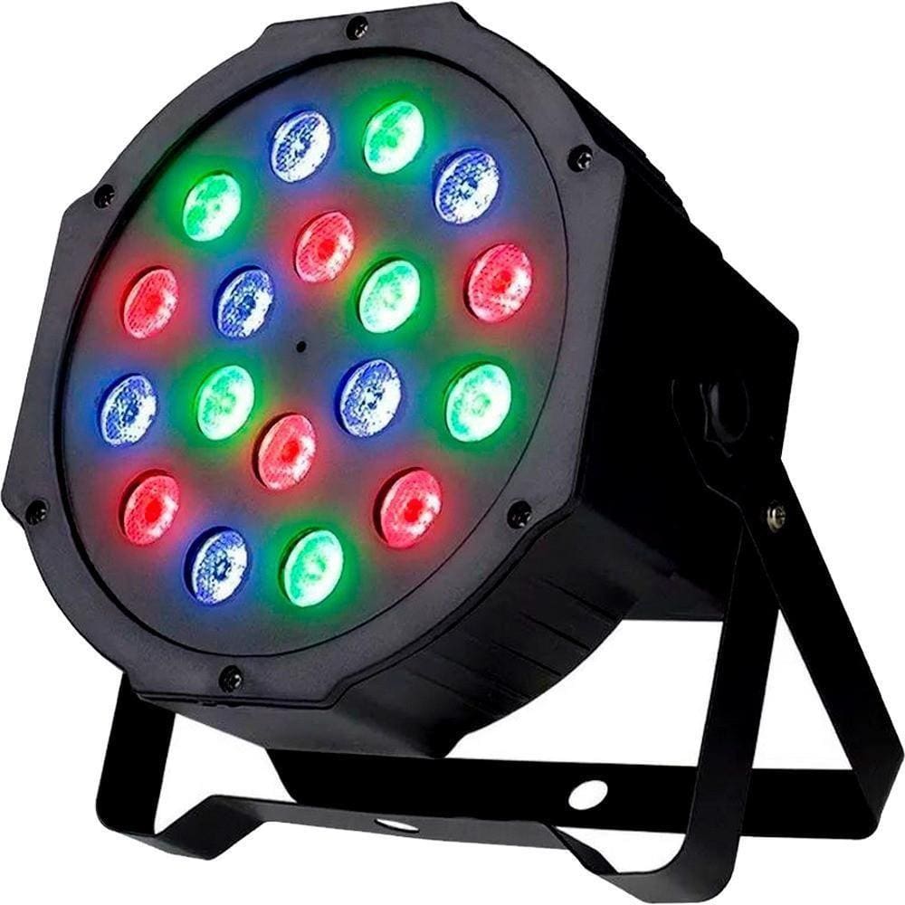 Canhão De Led Projetor Strobo 18 Leds Rgb Com Sensor De Som