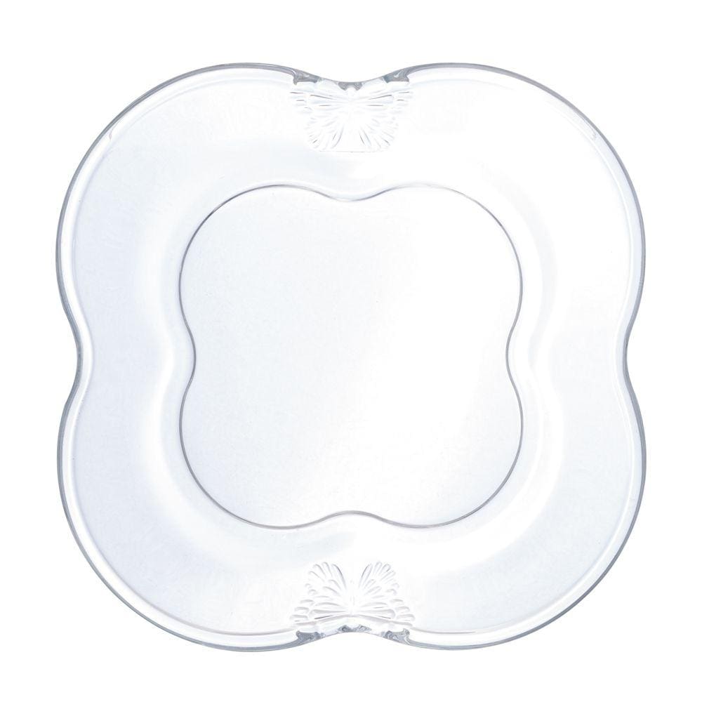 Conjunto 4 Pratos para Sobremesa de Vidro Butterfly 17cm - Wolff
