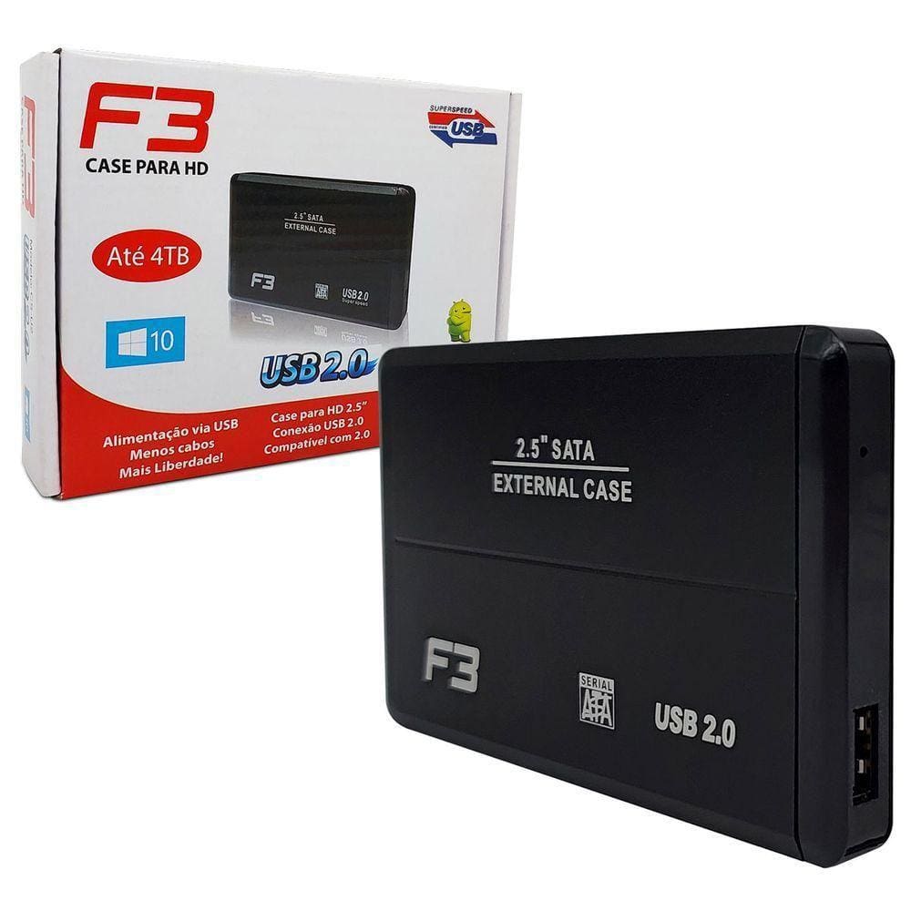 Gaveta Para Hd 2.5 F3, Usb 2.0, Preto - Cs-u2