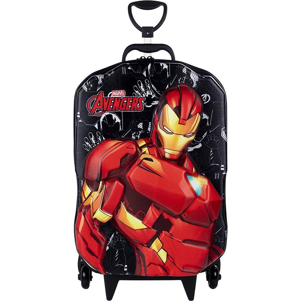Mochila de Rodinhas 3D Maxtoy Homem de Ferro Preto