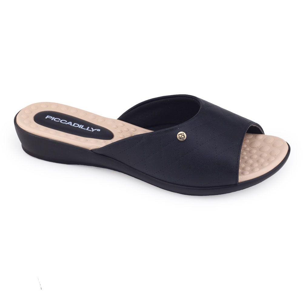 Chinelo Tamanco Fem Piccadilly 500329 Widefit leve anabela