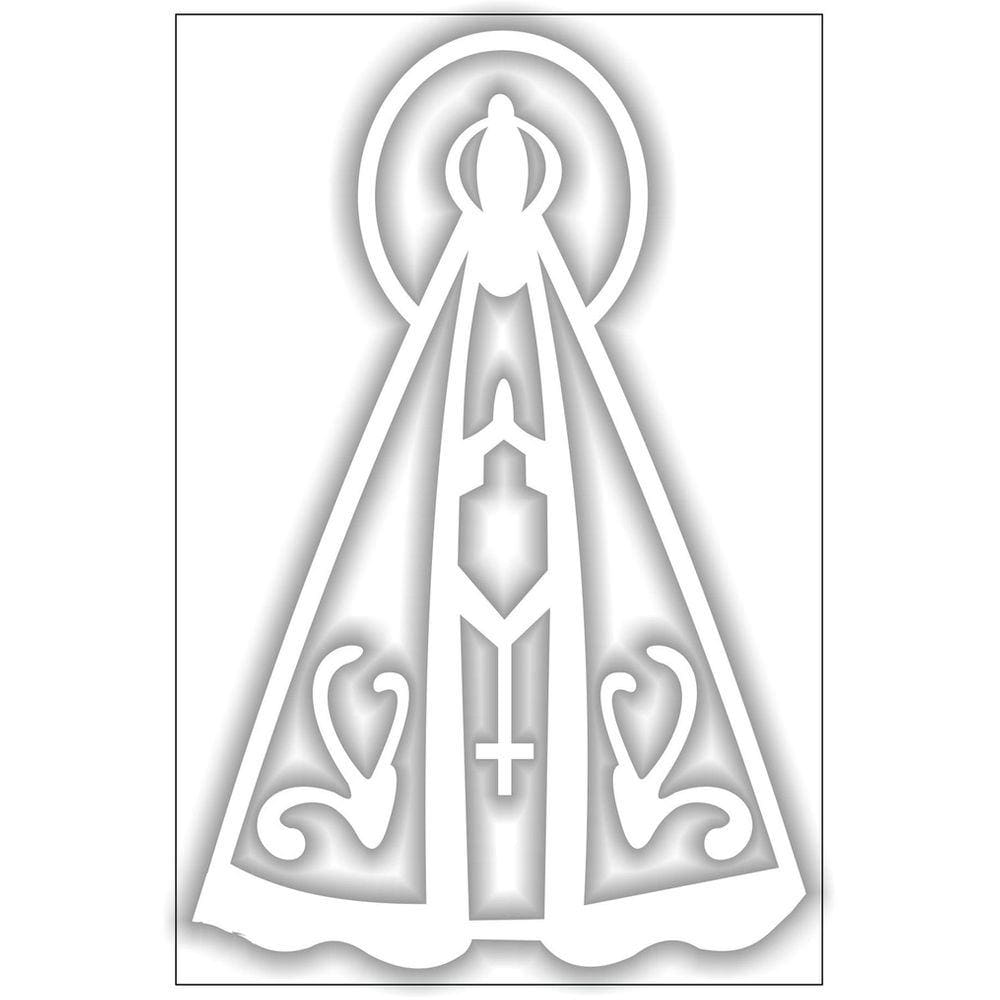 Adesivo Nossa Senhora Aparecida Branco para Carro, Moto,Notebook