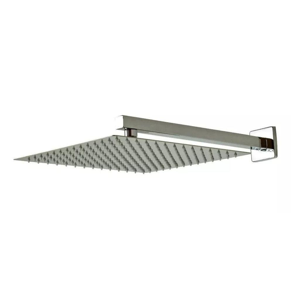 Ducha Chuveiro Slim 30X30 Cromado Com Braço 36Cm