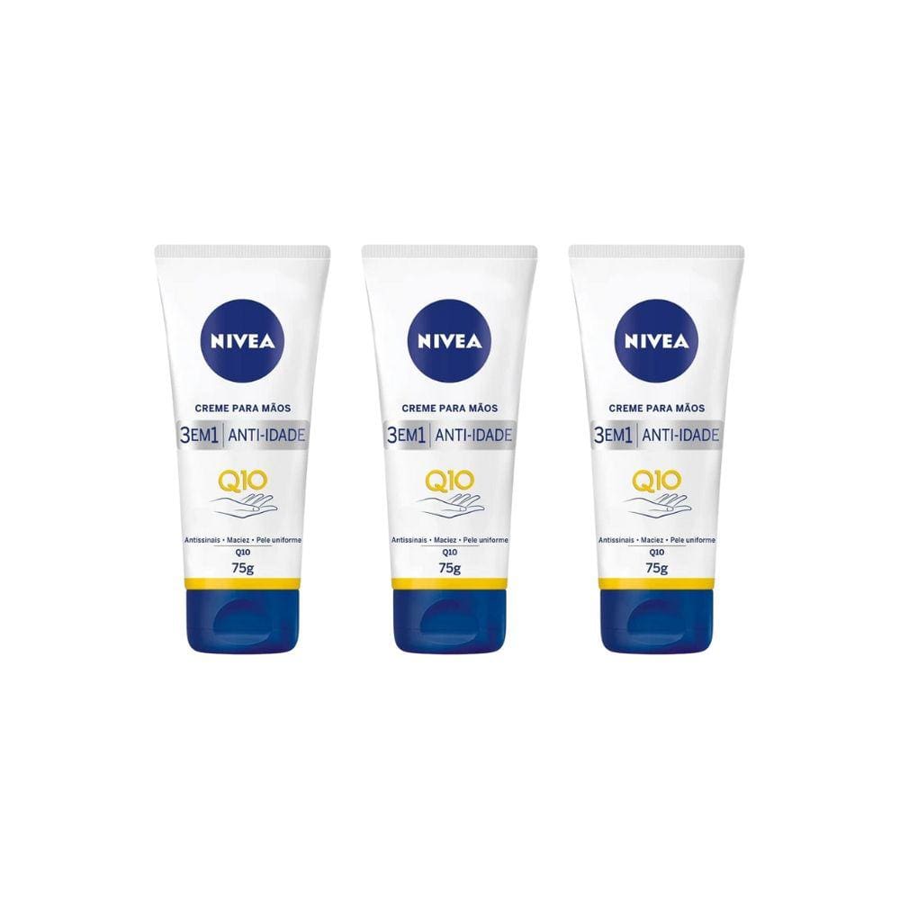 Creme para as Maos Nivea 75g Anti-Idade Q10-Kit C/3un