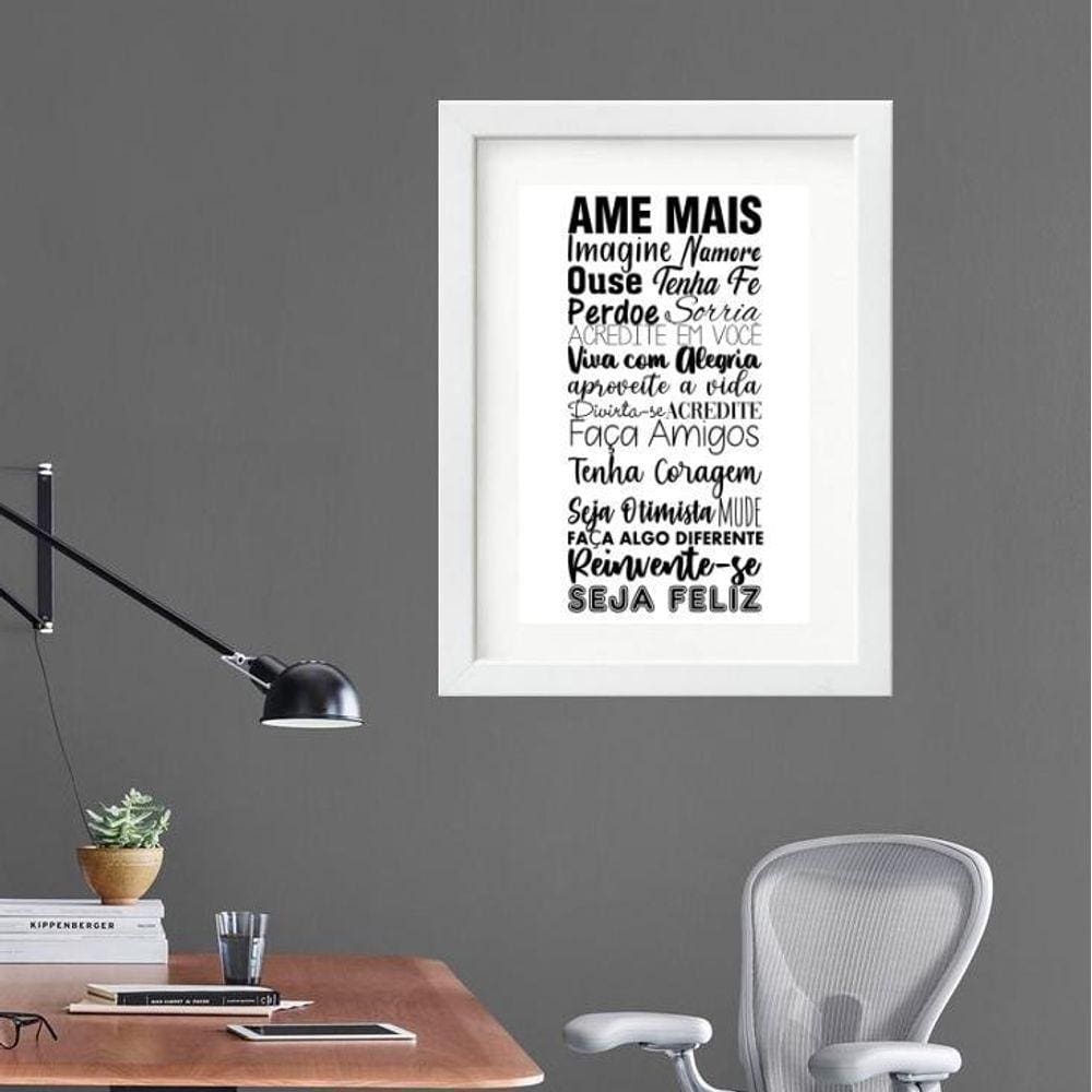 Quadro Regras Para Ser Feliz - 60X48Cm