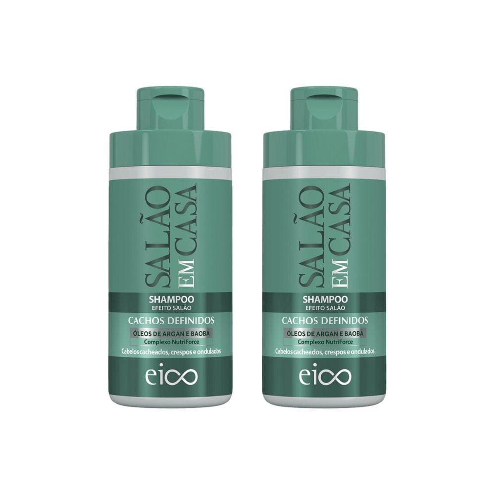 Shampoo Eico 450ml Salao em Casa Cachos Definidos - Kit 2un