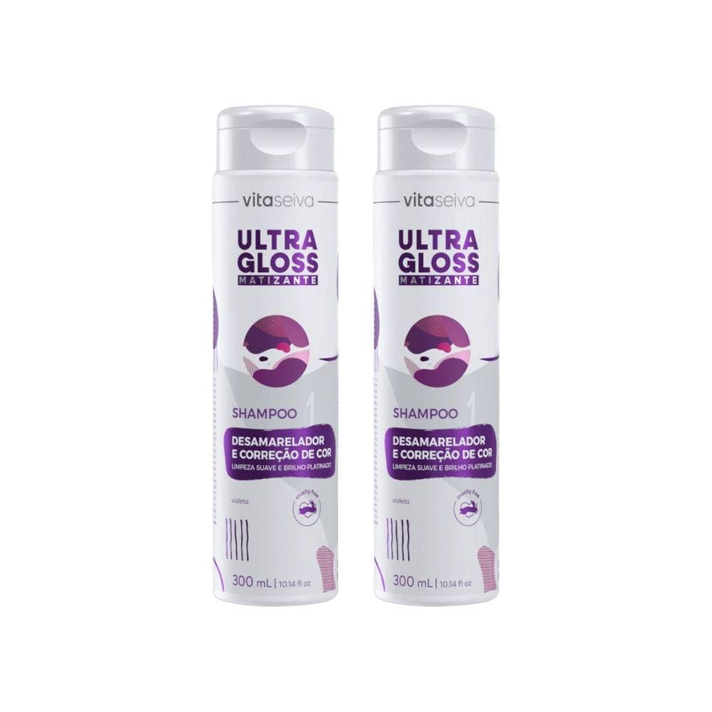 Shampoo Vita Seiva Ultra Gloss Matizante 300ml - Kit C/ 2un