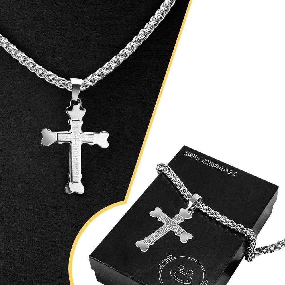 Caixa + Corrente Aço Inox Prata + Cordão Prata Aço Inox Estiloso Moda Masculina Casual