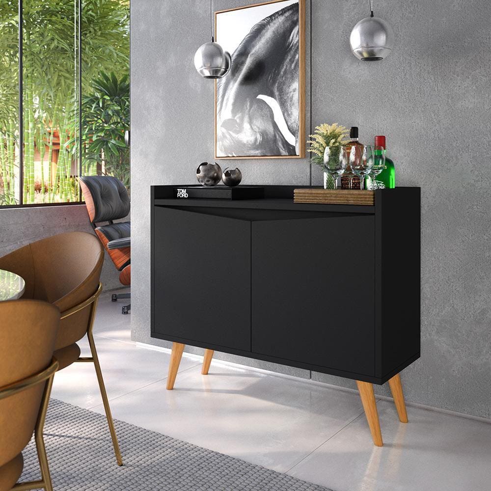 Buffet Aparador 2 Portas Merlin Com Pés Retrô - Movelove