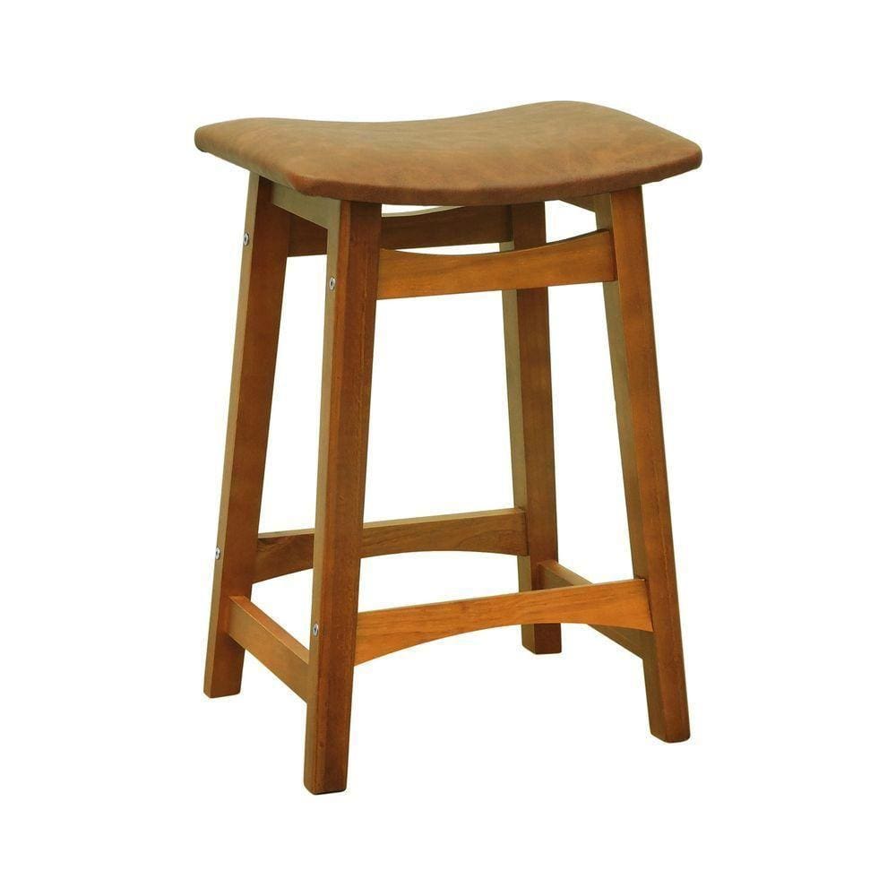 Banco Médio Confort Madeira Maciça Assento Anatômico - Amêndoa Estofado Corano Marrom Mescla